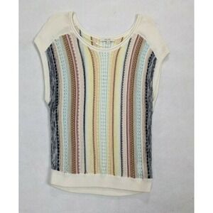 Miss Me Womens Sleeveless Sweater Size M Cotton Blend Multi